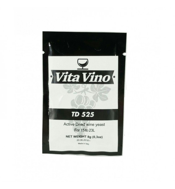 Дрожжи винные Vita Vino TD-525, 8 гр (для приготовления крепких вин из винограда и ягод)